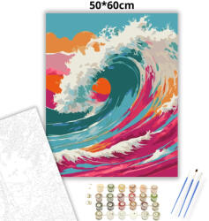  Színes hullám - számfestő készlet - 50×60 cm (Keret nélkül)