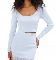 Mohito Kék Kötött Felső Rövid Hosszú Ujjú Klasszikus Kivágással Mohito S