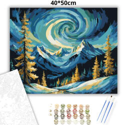  Örvénylő égbolt - számfestő készlet - 40×50 cm (Keretre feszítve)
