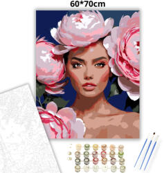  Elegáns bazsarózsa korona - számfestő készlet - 60×70 cm (Keret nélkül)