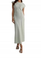 Reserved Ruha Világoszöld Szatén Maxi Koktél Sima Klasszikus M