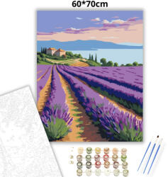  Balatoni levendulasorok - számfestő készlet - 60×70 cm (Keretre feszítve)