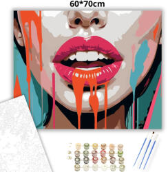  Csábító ajkak - számfestő készlet - 60×70 cm (Keretre feszítve)