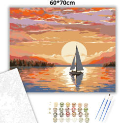  Csendes vitorlás alkonyat - számfestő készlet - 60×70 cm (Keret nélkül)