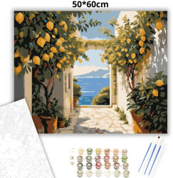  Citromos sétány - számfestő készlet - 50×60 cm (Keretre feszítve)