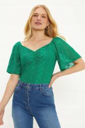 Oasis Zöld Csipkés Felső Rövid Széles Ujjú Nyakkivágással Szív Oasis 38