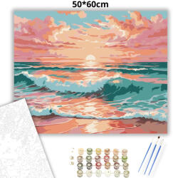  Aranyló hullámok nyugalma - számfestő készlet - 50×60 cm (Keretre feszítve)