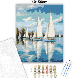  Nyári vitorlások tükörképe - számfestő készlet
