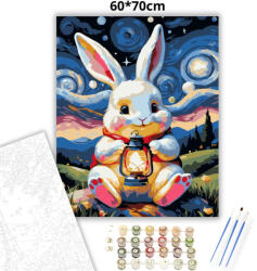  Csillagfényes nyuszi - számfestő készlet - 60×70 cm (Keret nélkül)