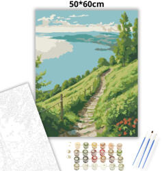  Nyugalmas domboldal - számfestő készlet - 50×60 cm (Keret nélkül)