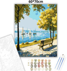  Békés tóparti sétány - számfestő készlet - 60×70 cm (Keret nélkül)