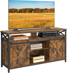 VASAGLE TV-állvány szekrény, fém keret, rusztikus barna és fekete