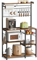 VASAGLE konyhai állvány, állópolc, vintage barna-fekete