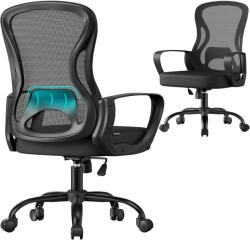 SONGMICS Irodai Szék Ergonomikus Hálós Forgószék, fekete