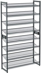 SONGMICS Cipőtartó 8 szintes, 2 egymásra rakható 4 szintes cipőtartó, szürke