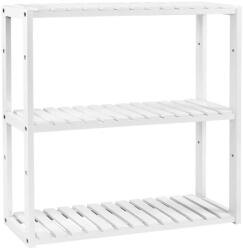 SONGMICS Bambusz polc, állítható magasságú 3 szintes polc 60 x 15 x 54 cm, fehér