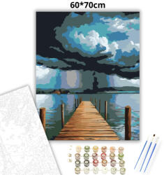  Vihar előtti stég - számfestő készlet - 60×70 cm (Keretre feszítve)