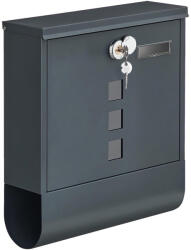 SONGMICS Postaláda újságtartóval, névtáblával 30, 5x9, 5x33 cm, antracitszürke