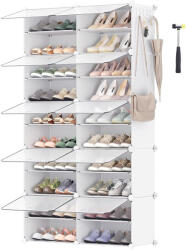 SONGMICS Összekapcsolható cipőtartó állvány fehér színben