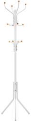 SONGMICS Álló fogas 12 kampóval, stabil fém kabáttartó, 182 cm magas, fehér