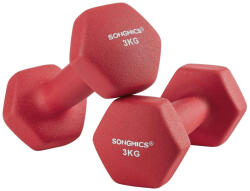 SONGMICS Súlyzókészlet, csúszásmenteskézi súlyzók matt felülettel, piros