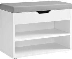 VASAGLE Cipőspad, pad párnázott ülőfelülettel 30x60x44 cm, fehér