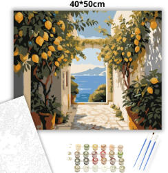  Citromos sétány - számfestő készlet - 40×50 cm (Keretre feszítve)
