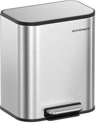 SONGMICS Konyhai szemetes, 20 literes pedálos kuka belső vödörrel, fedéllel, acél