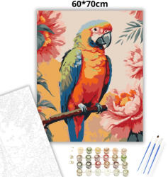  Trópusi papagáj - számfestő készlet - 60×70 cm (Keret nélkül)