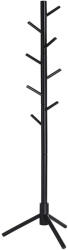 VASAGLE Álló fogas, fa alakú kabáttartó, 8 kampóval, 3 magassági lehetőséggel, fekete