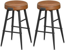 VASAGLE Ekho bárszékek, 2db-os magas bárszék szett, karamellbarna