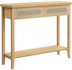 VASAGLE Konzol asztal 2 fiókkal, boho stílusú keskeny asztal, tölgy bézs