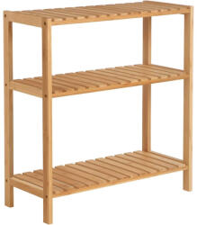 SONGMICS Bambusz fürdőszoba polc, tároló polc 60 x 26 x 66 cm, natúr