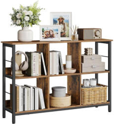 VASAGLE Könyvespolc 120 x 80 x 33 cm, barna fekete