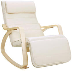 SONGMICS Hintaszék, nyírfából készült pihenő fotel, bézs - vashome