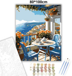 Tengerre néző terasz - számfestő készlet - 80×100 cm (Keret nélkül)