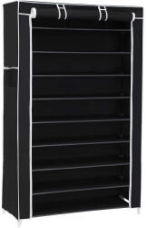 SONGMICS Xxl 10 szintes 45 pár cipőtartó polc, cipőtartó állvány, fekete