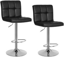SONGMICS Bárszék szett 2 db-os, állítható magasság, szintetikus bőr, fekete