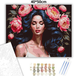  Bazsarózsák ölelése - számfestő készlet - 40×50 cm (Keretre feszítve)