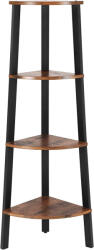 VASAGLE Sarokpolc, 4 szintes tároló állvány, rusztikus barna