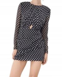 Mohito Fekete Ruha Mini Fehér Pöttyös Hosszú Ujjú Kerek Nyakkivágással 38