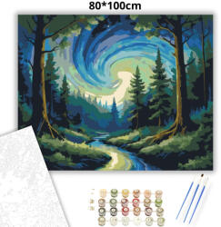  Misztikus fényörvény - számfestő készlet - 80×100 cm (Keretre feszítve)