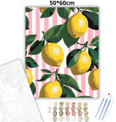  Nyári citromágak - számfestő készlet - 50×60 cm (Keretre feszítve)
