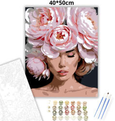  Bazsarózsa korona - számfestő készlet - 40×50 cm (Keretre feszítve)
