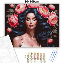  Bazsarózsák ölelése - számfestő készlet - 80×100 cm (Keret nélkül)
