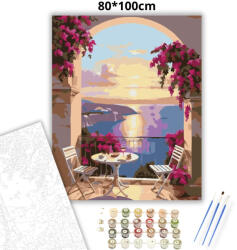  Meghitt terasz - számfestő készlet - 80×100 cm (Keretre feszítve)