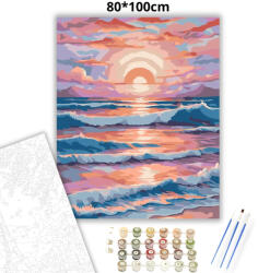  Pasztelles fénycsík - számfestő készlet - 80×100 cm (Keretre feszítve)