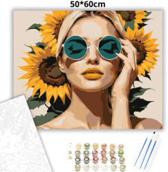  Napfényes napszemüvegben - számfestő készlet - 50×60 cm (Keret nélkül)