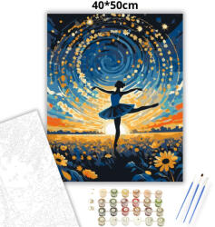  Aranyló balerina sziluett - számfestő készlet