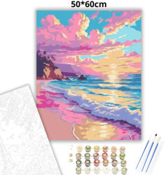  Pasztelles tengerpart - számfestő készlet - 50×60 cm (Keret nélkül)